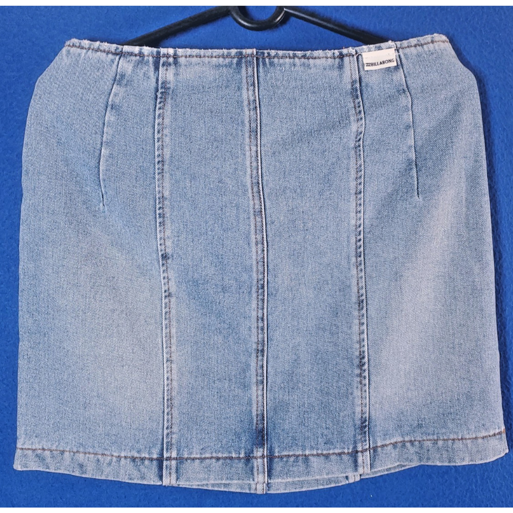 Billabong Denim Mini Skirt Womens Size 31 Blue Jean Button Front Panel - Picture 6 of 14